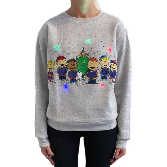 Peanuts | Tops | New Ladies Peanuts Light Up Sweatshirt Charlie Brown Snoopy  Christmas Holiday L | Poshmark